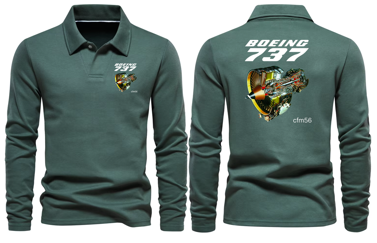 BOEING 737 LONG SLEEVE  POLO