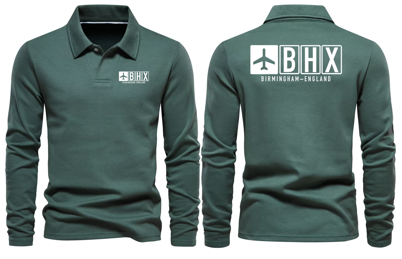 BHX AIRPORT LONG SLEEVE POLO
