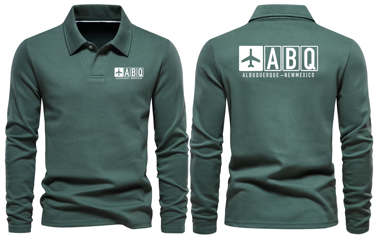 ABQ AIRPORT LONG SLEEVE POLO