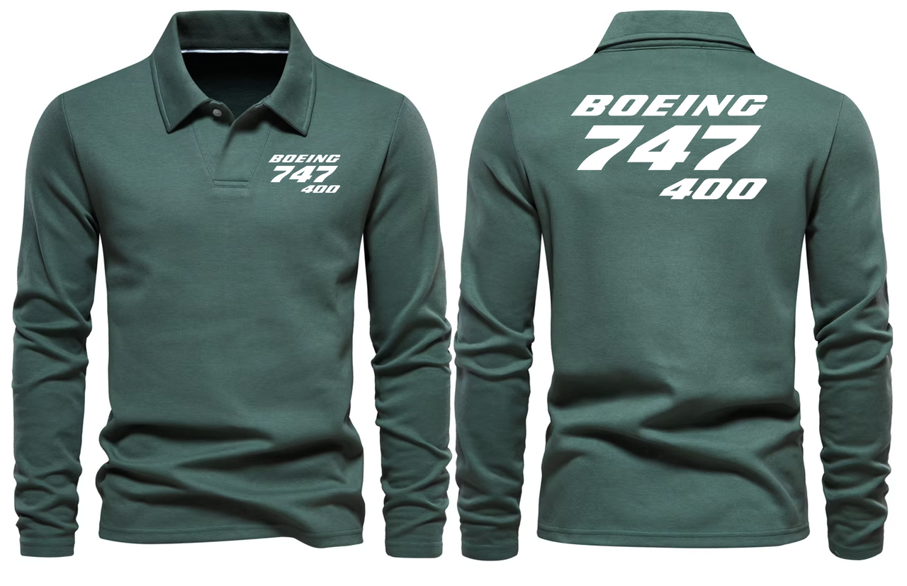 BOEING 747 - 400 LONG SLEEVE  POLO