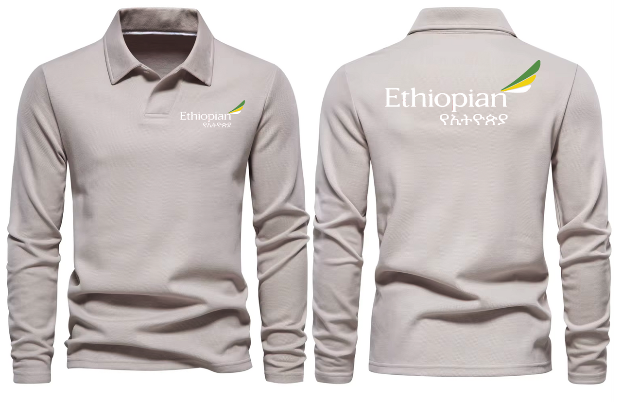 ETHIOPIAN LONG SLEEVE  POLO