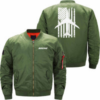 Thumbnail for Boeing 747 USA FLAG Ma-1 Bomber Jacket Flight Jacket Aviator Jacket THE AV8R