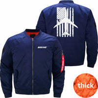 Thumbnail for Boeing 747 USA FLAG Ma-1 Bomber Jacket Flight Jacket Aviator Jacket THE AV8R