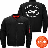 Thumbnail for Boeing 747 THE QUEEN OF THE SKIES Ma-1 Bomber Jacket Flight Jacket Aviator Jacket THE AV8R