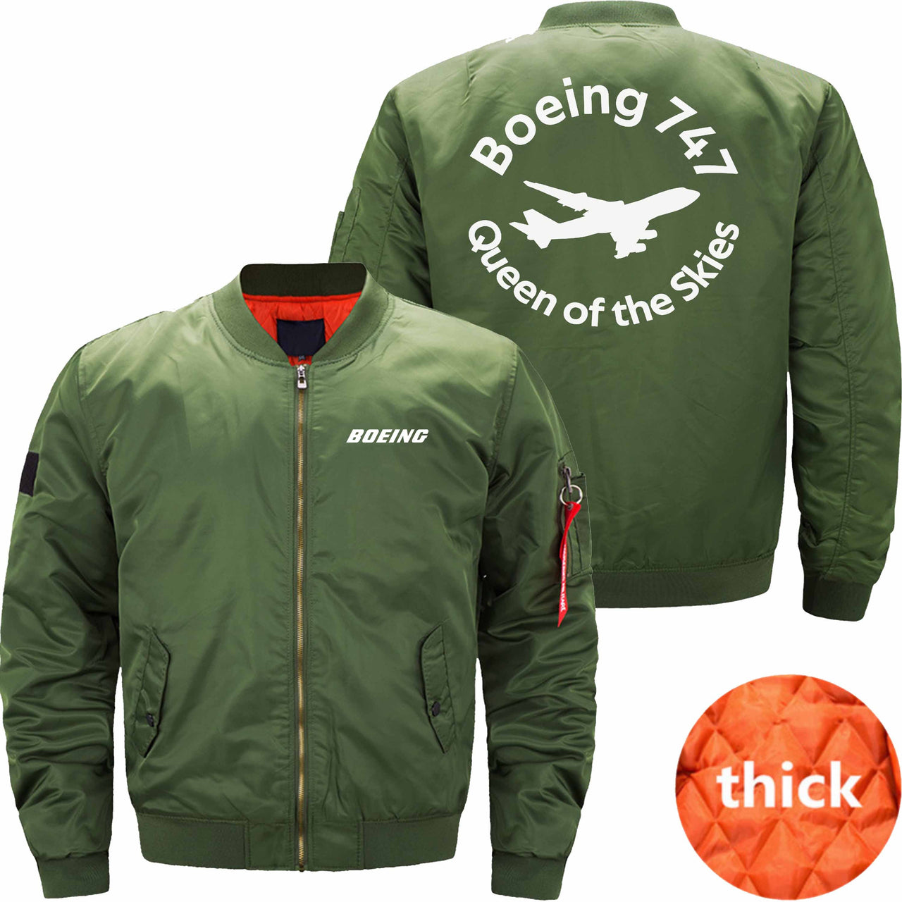 Boeing 747 THE QUEEN OF THE SKIES Ma-1 Bomber Jacket Flight Jacket Aviator Jacket THE AV8R