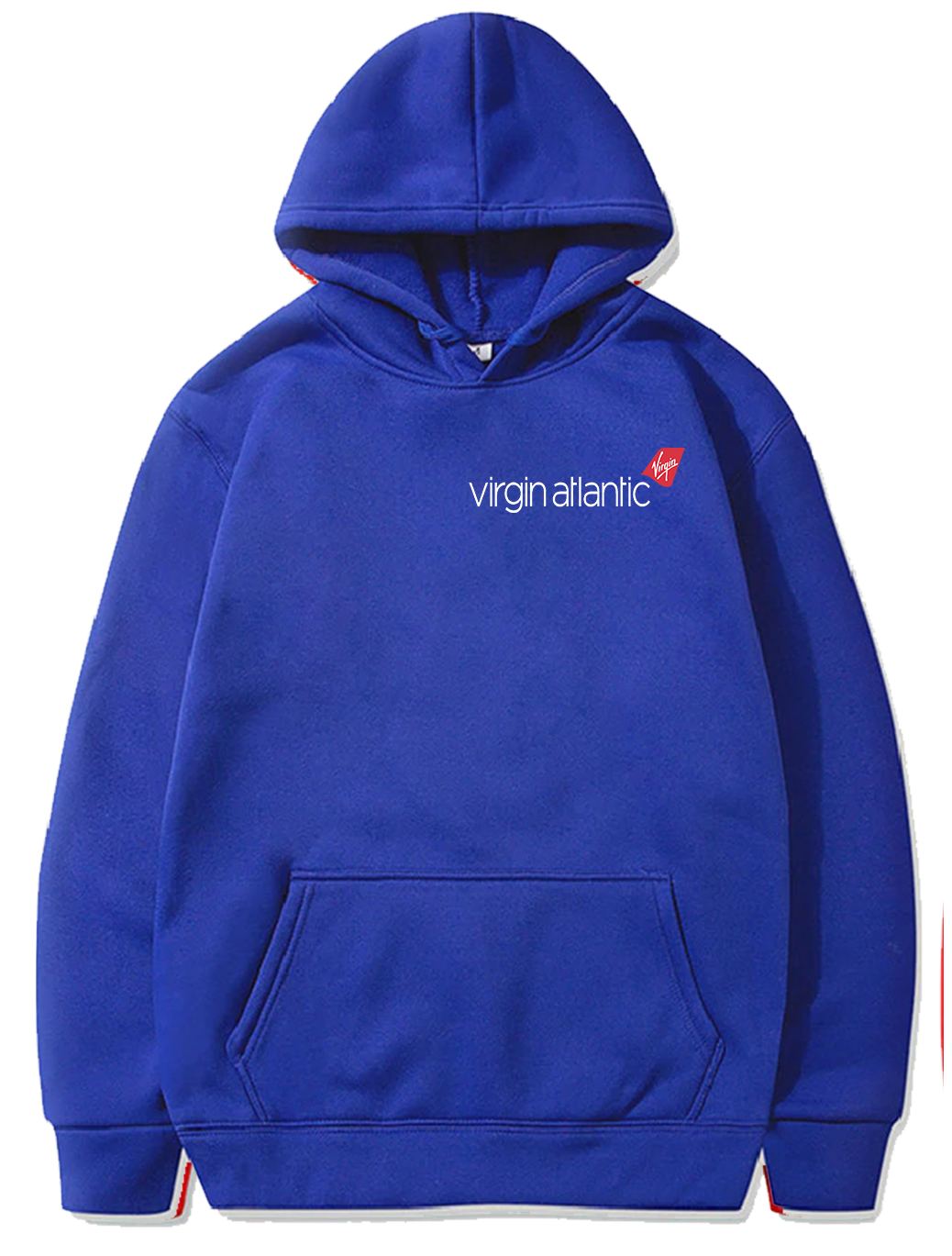 a blue sweatshirt with the words, virgin atlantic on it