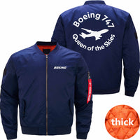 Thumbnail for Boeing 747 THE QUEEN OF THE SKIES Ma-1 Bomber Jacket Flight Jacket Aviator Jacket THE AV8R