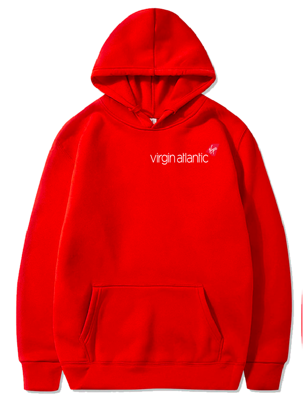 a red sweatshirt with the words virgin atlantic printed on it