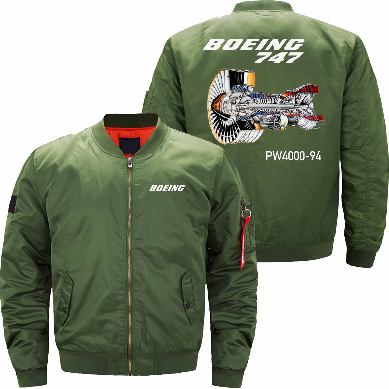 Boeing 747 Pratt & Whitney PW4000 Aircraft Engine Ma-1 Bomber Jacket Flight Jacket Aviator Jacket THE AV8R