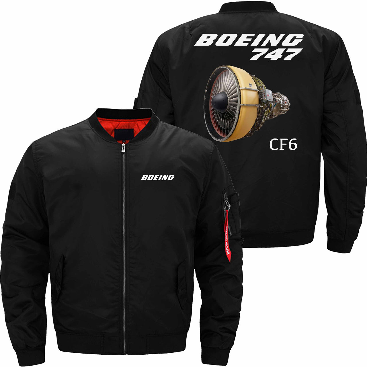 Boeing 747 GE's CF6 Aircraft Engine Ma-1 Bomber Jacket Flight Jacket Aviator Jacket THE AV8R