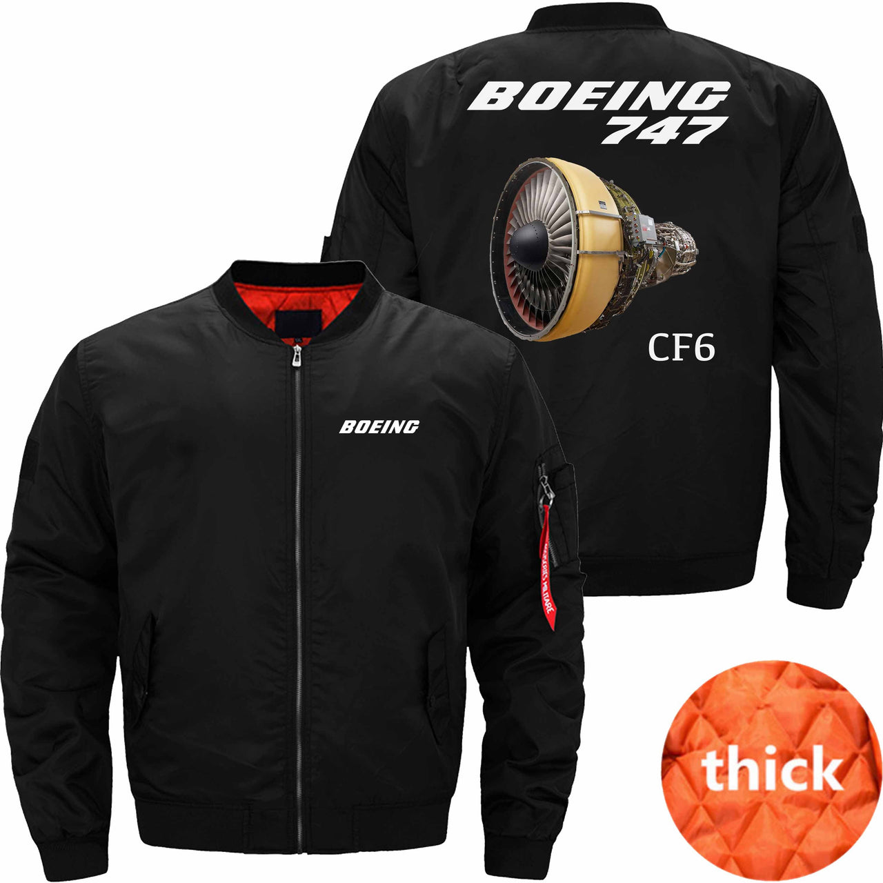 Boeing 747 GE's CF6 Aircraft Engine Ma-1 Bomber Jacket Flight Jacket Aviator Jacket THE AV8R