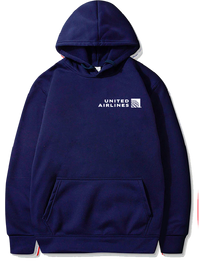 Thumbnail for UNITED AIRLINES UNISEX HOODIES - THICK CASUAL AVIATOR PULLOVER WITH POCKETS IN BLACK, NAVY, BLUE, RED