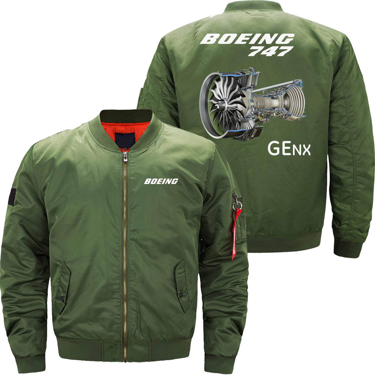 Boeing 747 GENX Aircraft Engine Ma-1 Bomber Jacket Flight Jacket Aviator Jacket THE AV8R