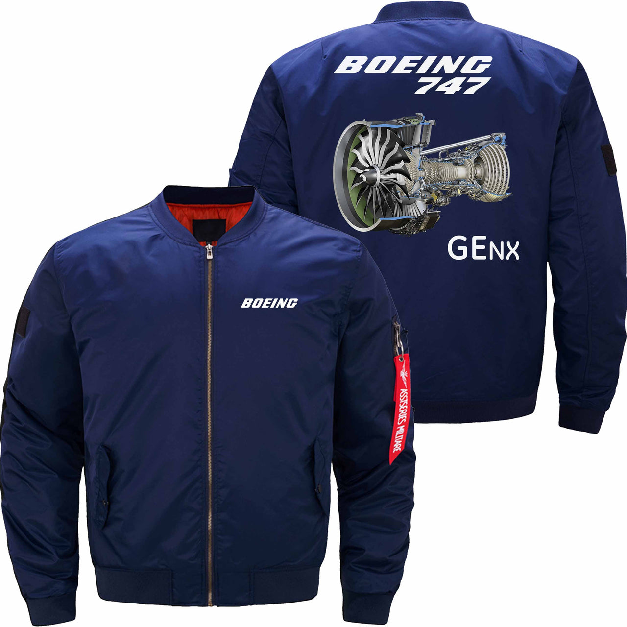 Boeing 747 GENX Aircraft Engine Ma-1 Bomber Jacket Flight Jacket Aviator Jacket THE AV8R