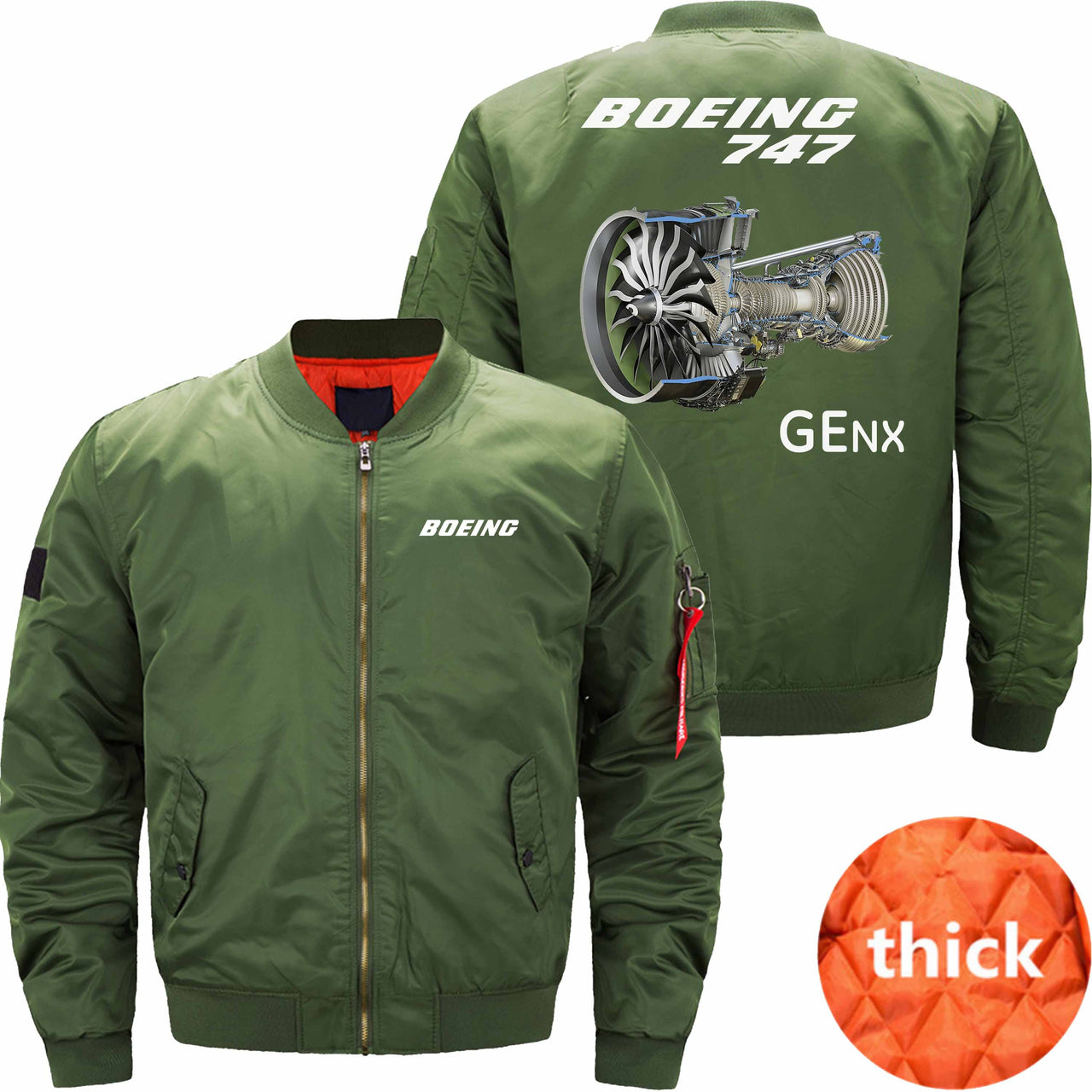 Boeing 747 GENX Aircraft Engine Ma-1 Bomber Jacket Flight Jacket Aviator Jacket THE AV8R