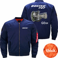 Thumbnail for Boeing 747 GENX Aircraft Engine Ma-1 Bomber Jacket Flight Jacket Aviator Jacket THE AV8R