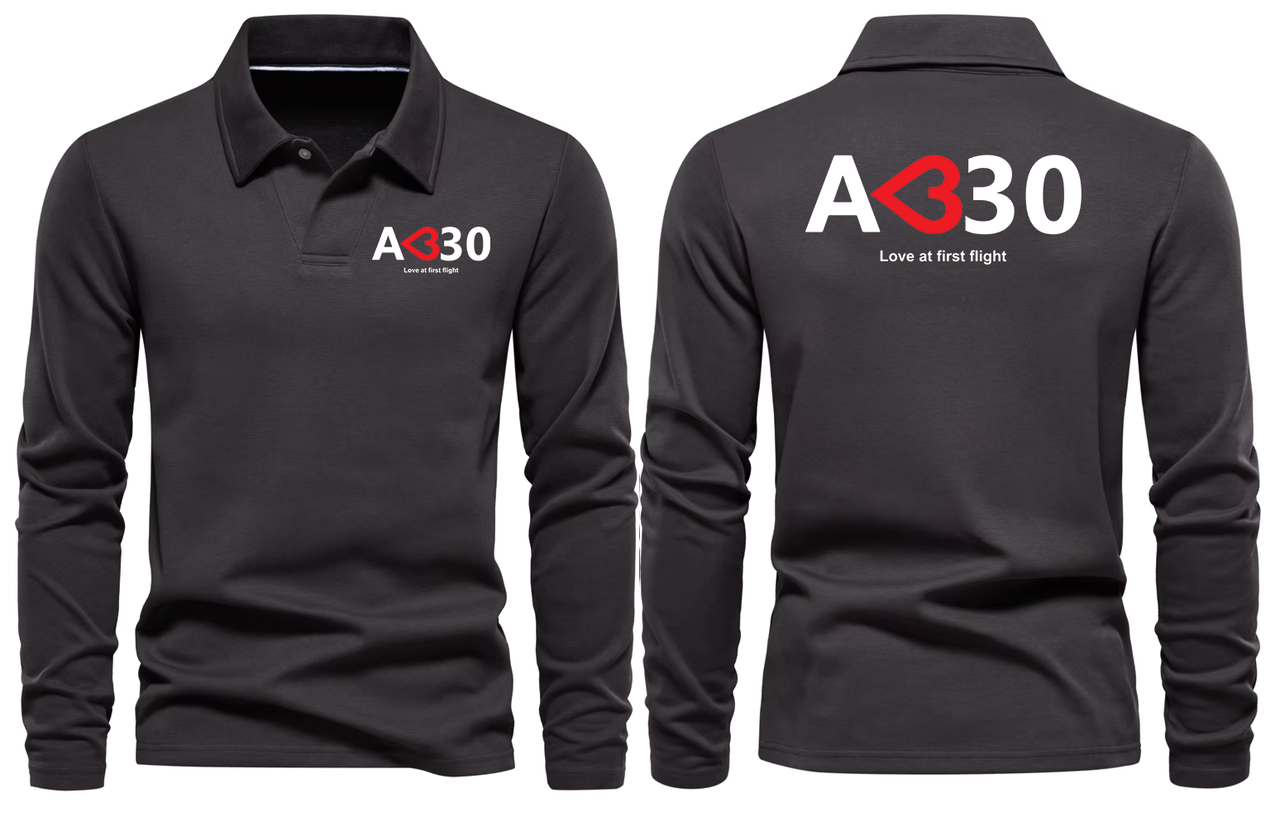 AIRBUS 330 LOVE LONG SLEEVE  POLO