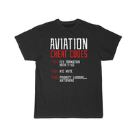 Thumbnail for Aviation Cheat Codes Funny Airplane Humor Pilot T-SHIRT THE AV8R