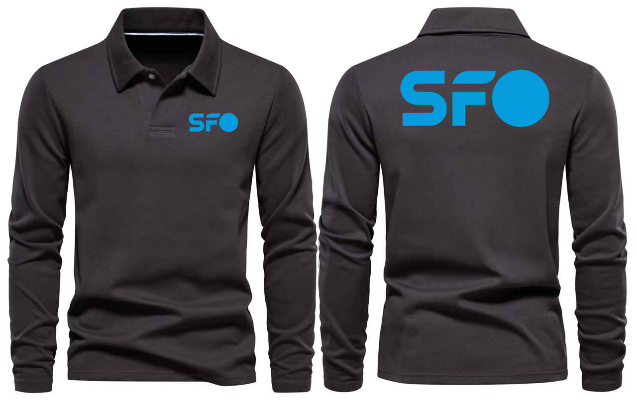 SFO AIRPORT LONG SLEEVE  POLO