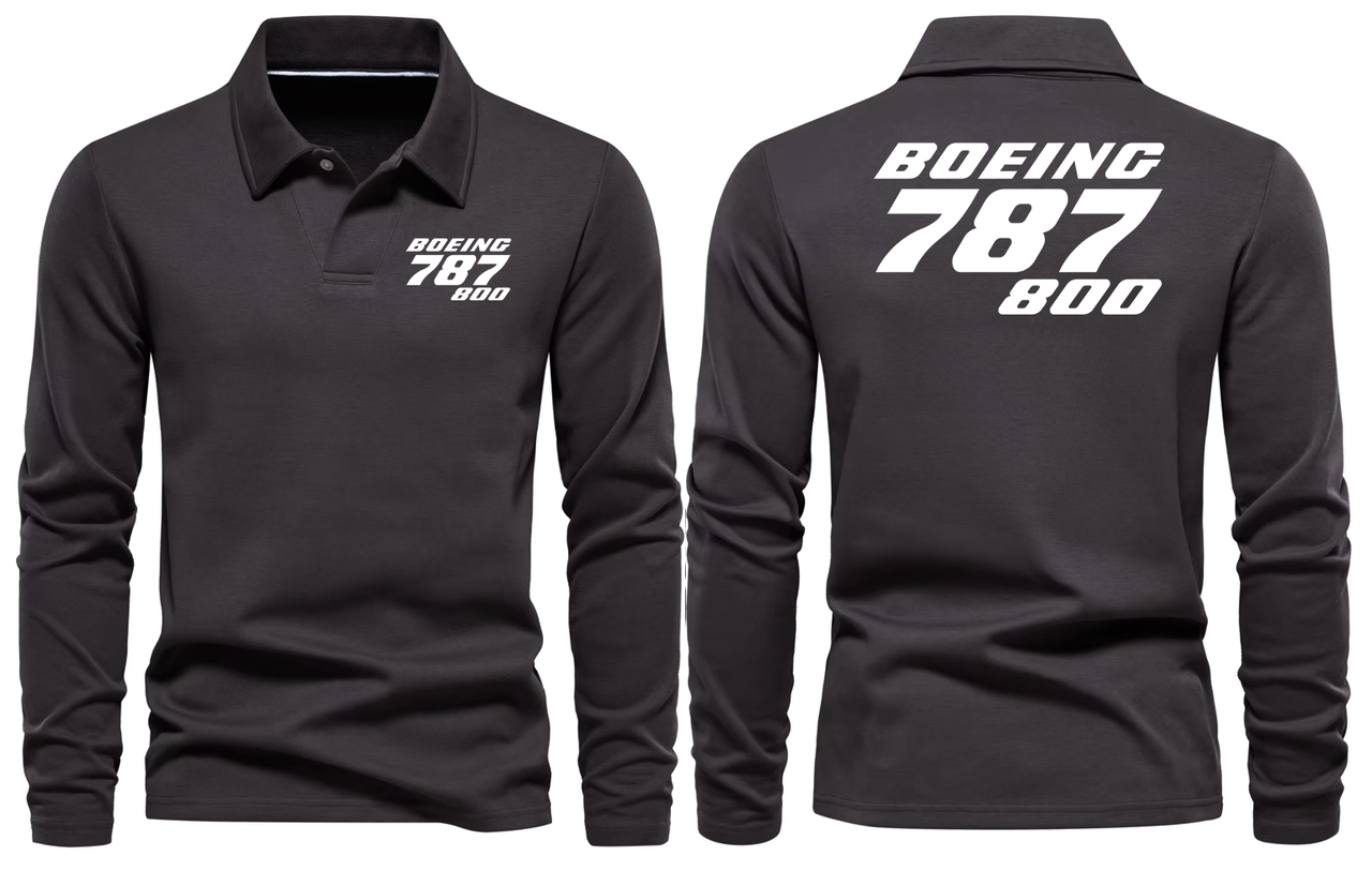 BOEING 787 800 LONG SLEEVE  POLO