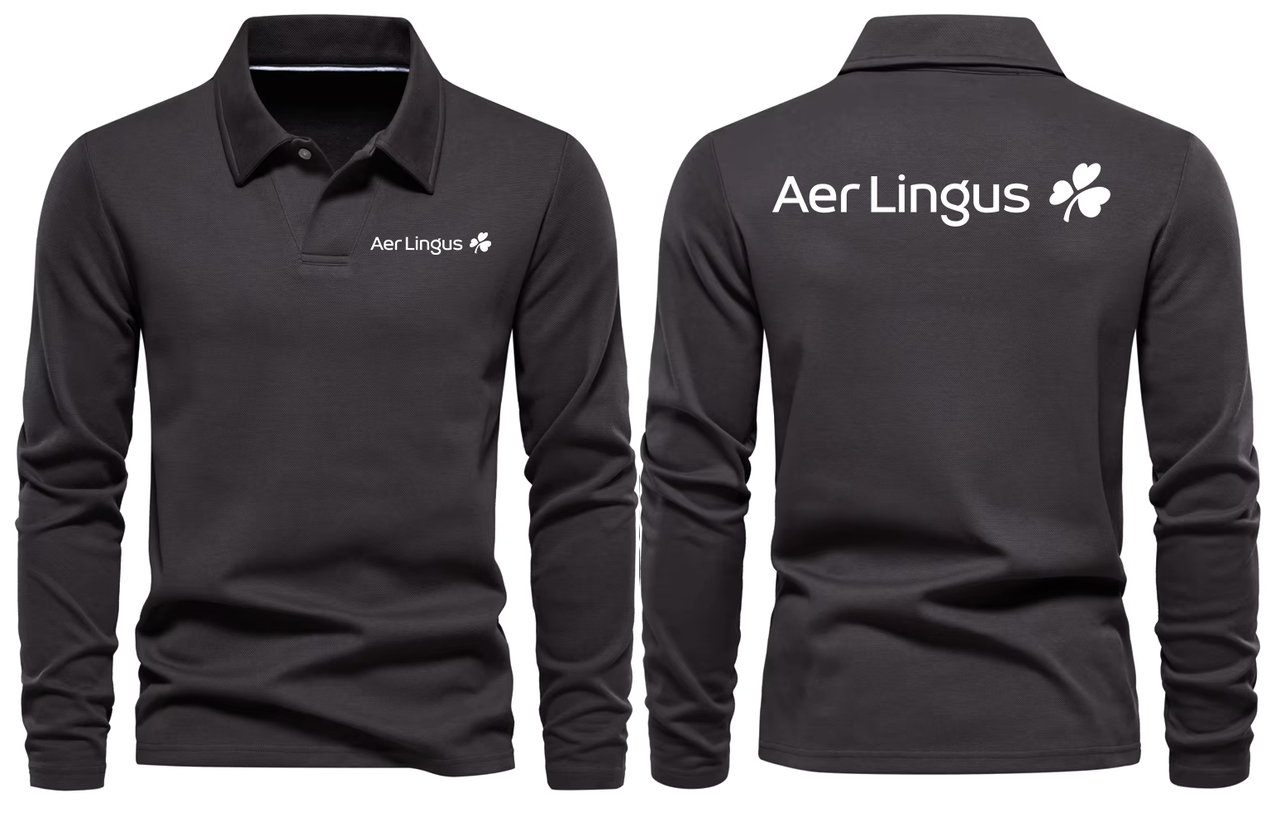 AER LINGUS AIRLINES LONG SLEEVE  POLO 01
