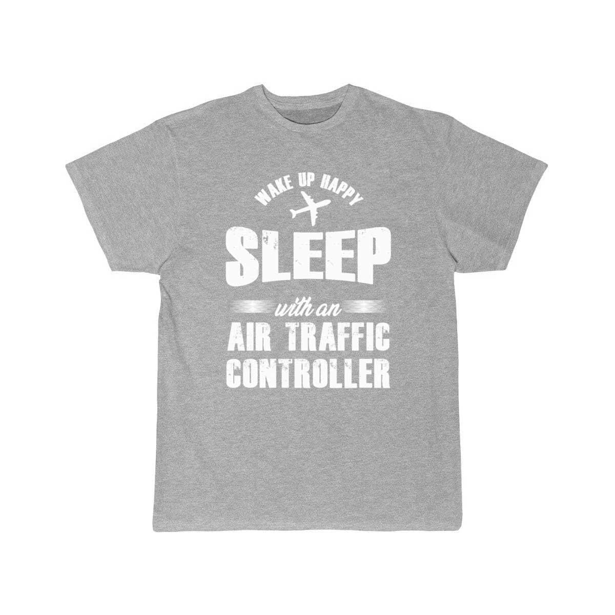 Wake Up Happy Atc Work Line Art Aviation T-SHIRT THE AV8R