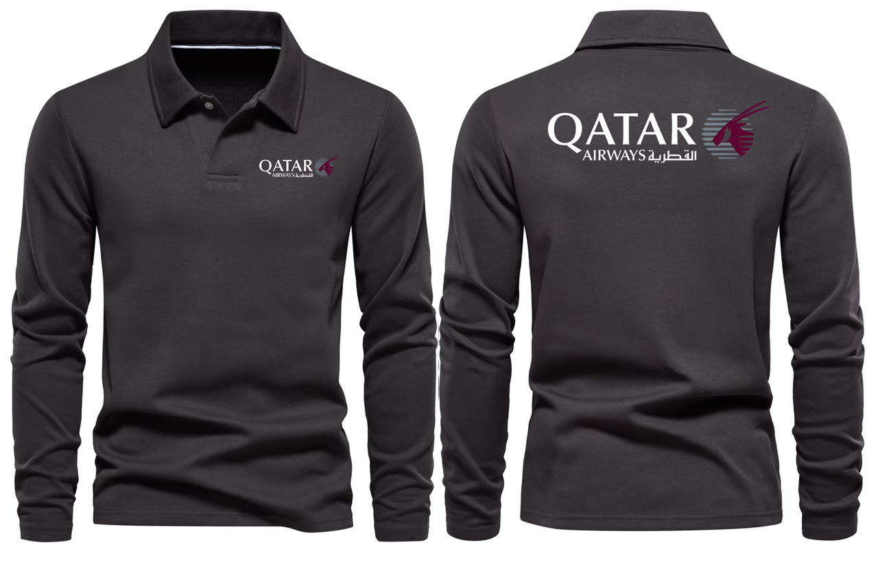 QATAR AIR  LONG SLEEVE  POLO