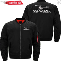 Thumbnail for SCHWEIZER HELICOPTER LOGO BOMBER FLIGHT AVIATOR JACKET