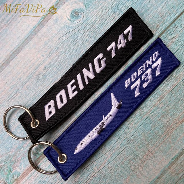 2 PC BOEING 747 FASHION TRINKET KEYCHAIN PHONE STRAP AVIATION RED KEY CHAINS - PILOTSX