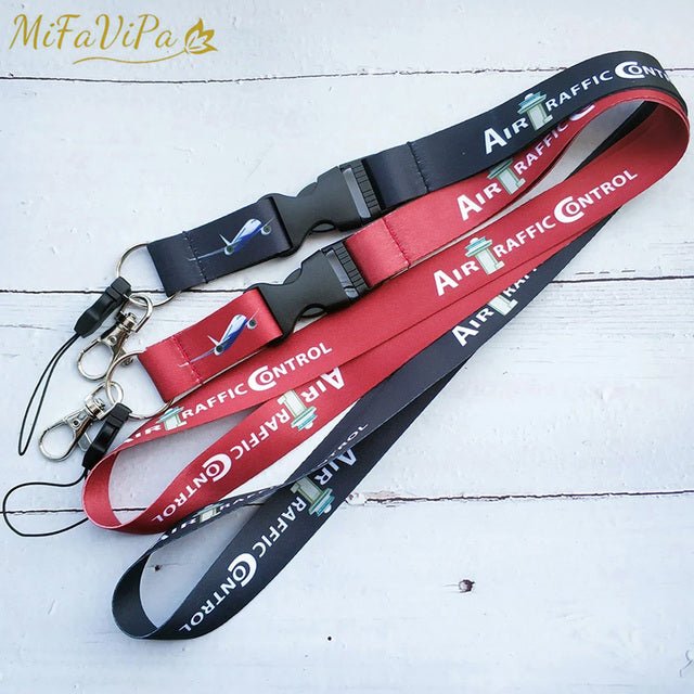 2 PCS AIR TRAFFIC CONTROLLER LANYARD ATC NECK STRAP KEYCHAIN - PILOTSX