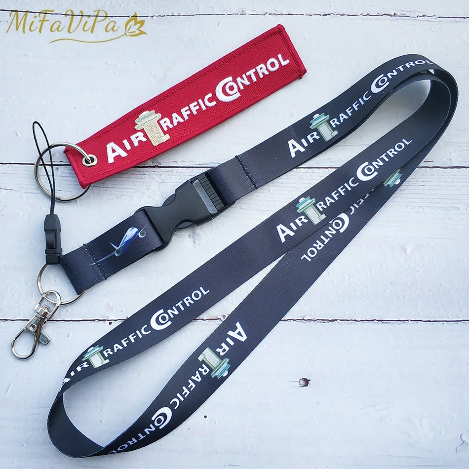 2 PCS AIR TRAFFIC CONTROLLER LANYARD ATC NECK STRAP KEYCHAIN - PILOTSX