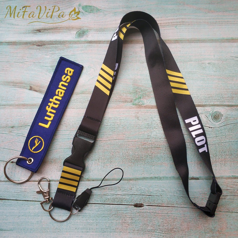 2 PCS AIRBUS A320 SLEUTELHANGE CESSNA KEYCHAIN AIRBUS NECK STRAP - PILOTSX