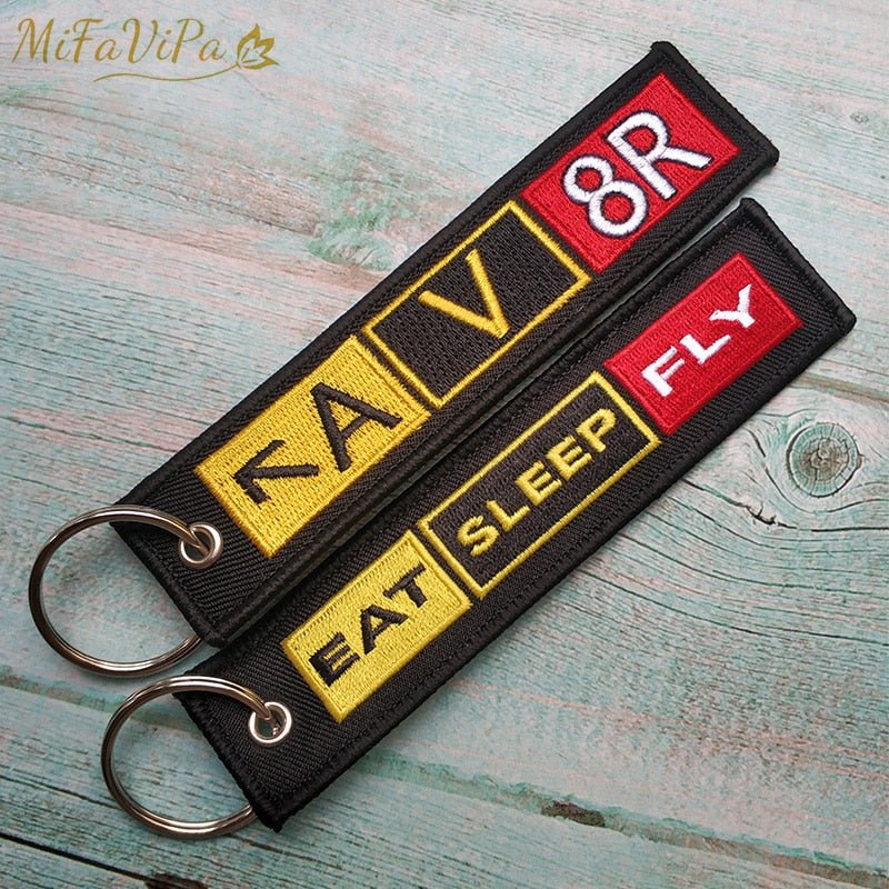 2 PCS AV8R KEYRING EAT SLEEP FLY KEYCHAIN - PILOTSX