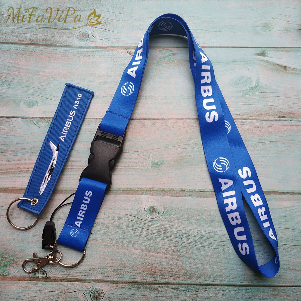 2 PCS BLUE AIRBUS A310 SLEUTELHANGE CESSNA KEYCHAIN AIRBUS NECK STRAP - PILOTSX