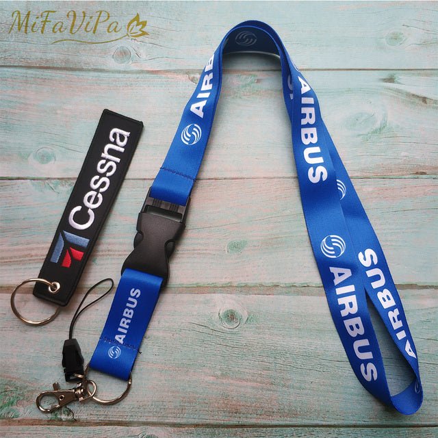 2 PCS BLUE AIRBUS A310 SLEUTELHANGE CESSNA KEYCHAIN AIRBUS NECK STRAP - PILOTSX