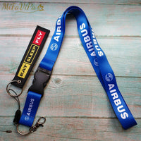 Thumbnail for 2 PCS BLUE AIRBUS FASHION BLACK CESSNA LANYARDS NECK STRAP KEY CHAIN - PILOTSX