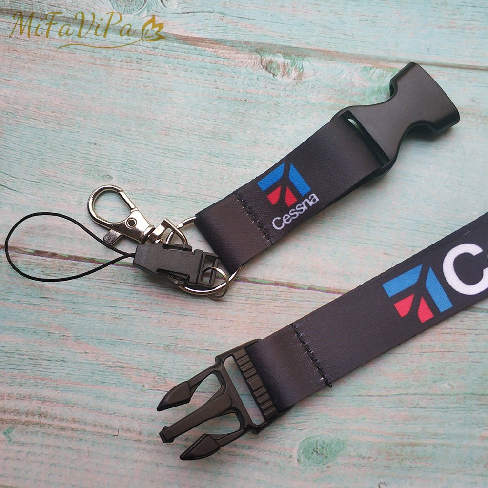 2 PCS BLUE AIRBUS FASHION BLACK CESSNA LANYARDS NECK STRAP KEY CHAIN - PILOTSX