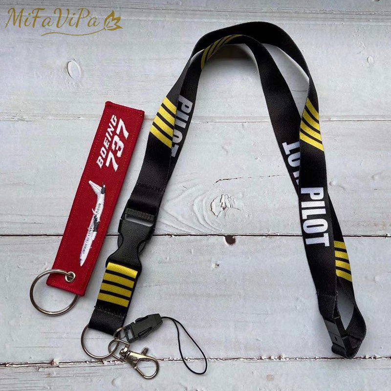 2 PCS BOEING 737 SLEUTELHANGE KEYCHAIN CESSNA NECK STRAP - PILOTSX