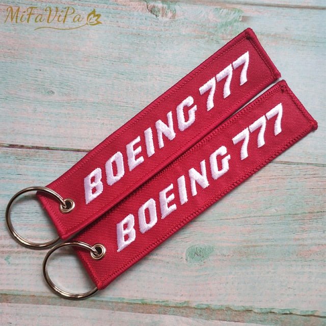 2 PCS BOEING 747 777 EMBROIDERY KEY CHAINS - PILOTSX