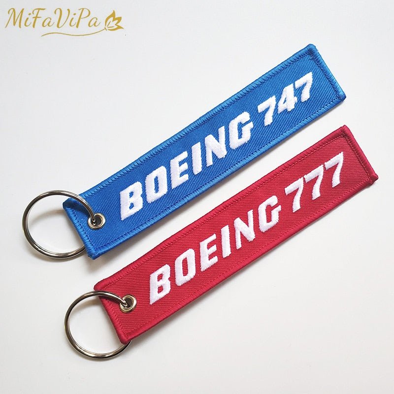 2 PCS BOEING 747 777 EMBROIDERY KEY CHAINS - PILOTSX