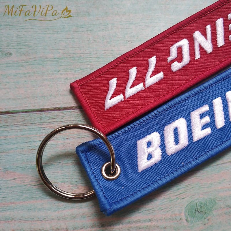 2 PCS BOEING 747 777 EMBROIDERY KEY CHAINS - PILOTSX