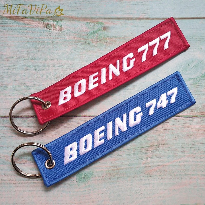 2 PCS BOEING 747 777 EMBROIDERY KEY CHAINS - PILOTSX