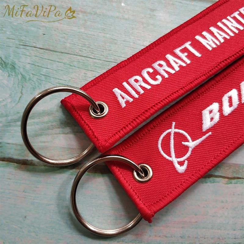 2 PCS BOEING 787 AIRCRAFT EMBROIDERY KEY CHAIN - PILOTSX