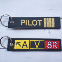 Thumbnail for 2 PCS EMBROIDERY AV8R KEYRING WOVEN PILOT AVIATOR KEYCHAIN AIRCRAFT KEY CHAIN - PILOTSX