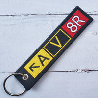 Thumbnail for 2 PCS EMBROIDERY AV8R KEYRING WOVEN PILOT AVIATOR KEYCHAIN AIRCRAFT KEY CHAIN - PILOTSX