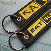 Thumbnail for 2 PCS FASHION BLACK CESSNA LANYARDS NECK STRAP CHAVEIRO EAT SLEEP FLY KEY CHAIN - PILOTSX