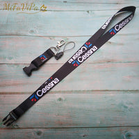 Thumbnail for 2 PCS FASHION BLACK CESSNA LANYARDS NECK STRAP CHAVEIRO EAT SLEEP FLY KEY CHAIN - PILOTSX