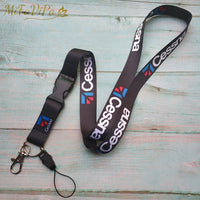 Thumbnail for 2 PCS FASHION BLACK CESSNA LANYARDS NECK STRAP CHAVEIRO EAT SLEEP FLY KEY CHAIN - PILOTSX