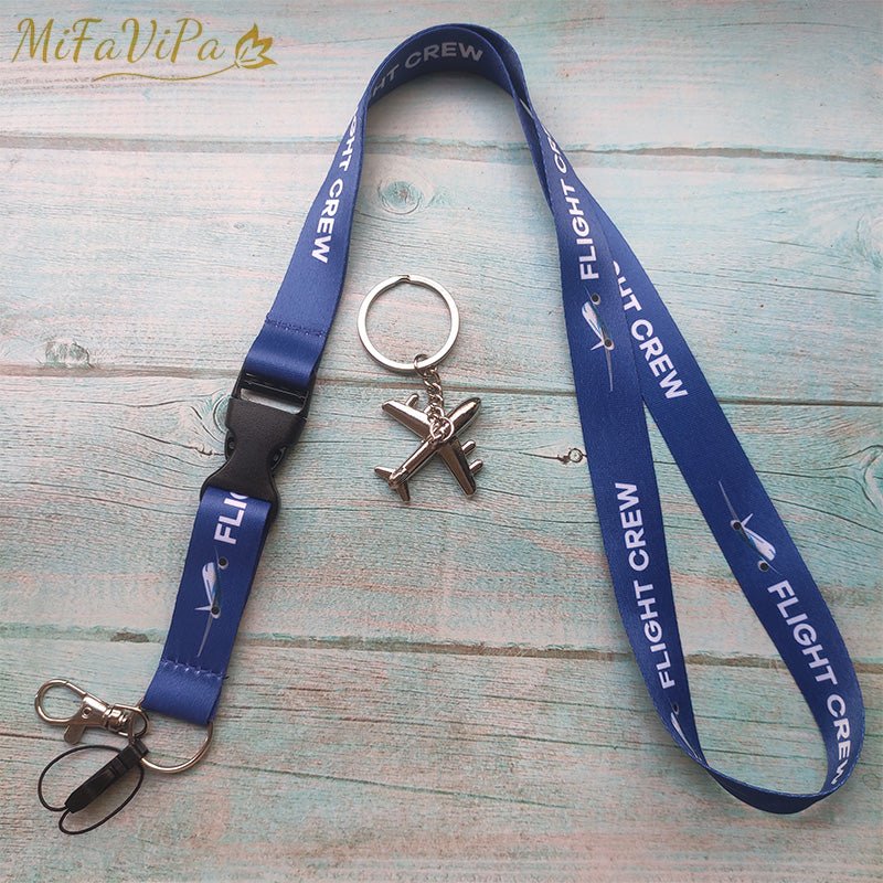 2 PCS FLIGHT CREW LANYARD SLEUTELHANGE KEYCHAIN AIRBUS NECK STRAP - PILOTSX