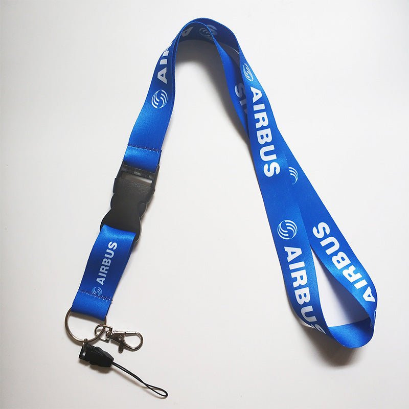 2 PCS LUFTHANSA SLEUTELHANGE BLUE AIRBUS KEYCHAIN NECK STRAP - PILOTSX